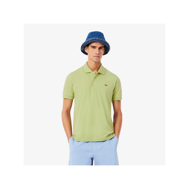 Lacoste Cotton Blend Solid Green Polo T-Shirt (S)