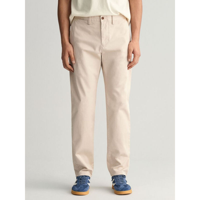 GANT Mens Putty Mid Rise Regular Fit Chinos Cream (32)