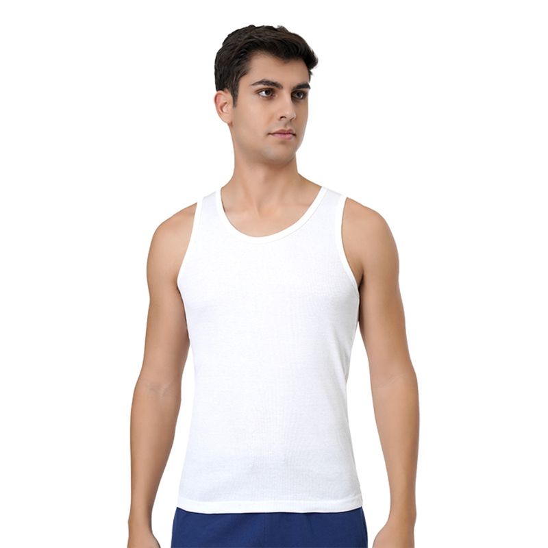 U.S. POLO ASSN. Mens Solid Cotton Vests White (L)
