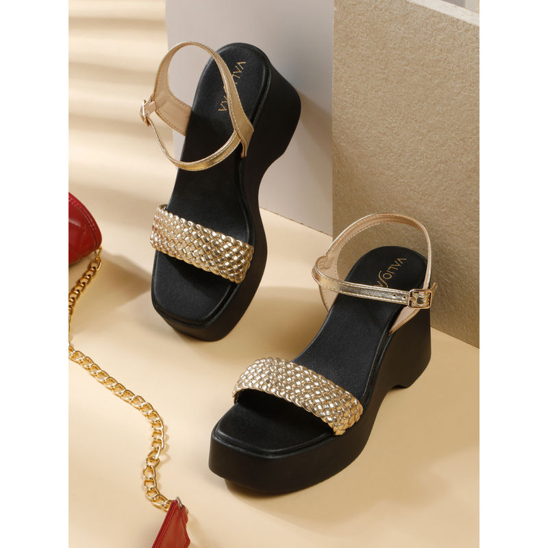 VALIOSAA Women Gold Heels (EURO 36)