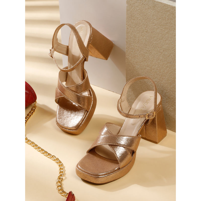 VALIOSAA Women Rose Gold Heels (EURO 38)