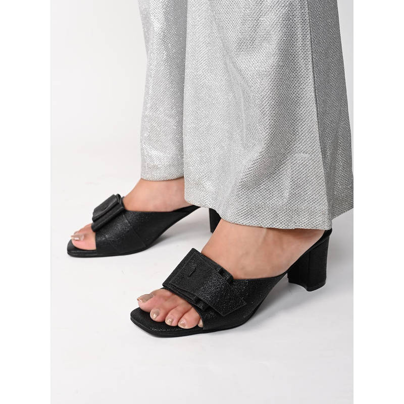 ALL TABS OPEN Women Black Party Block Heels (EURO 37)