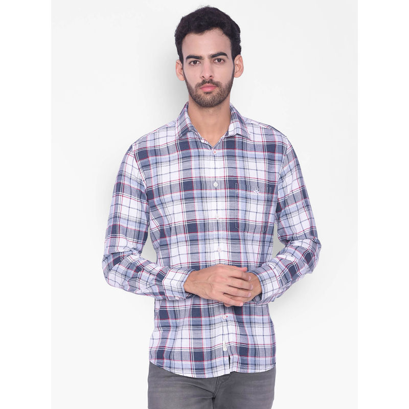 CRIMSOUNE CLUB Mens Grey Checked Shirt (XL)
