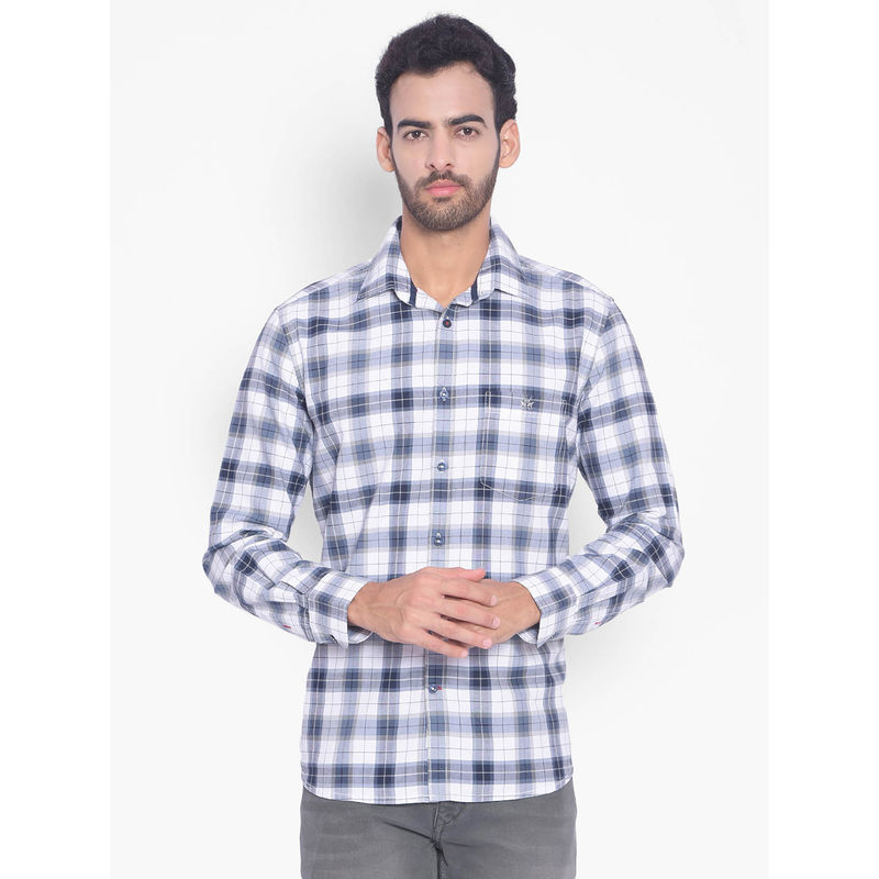 CRIMSOUNE CLUB Mens Grey Checked Shirt (M)