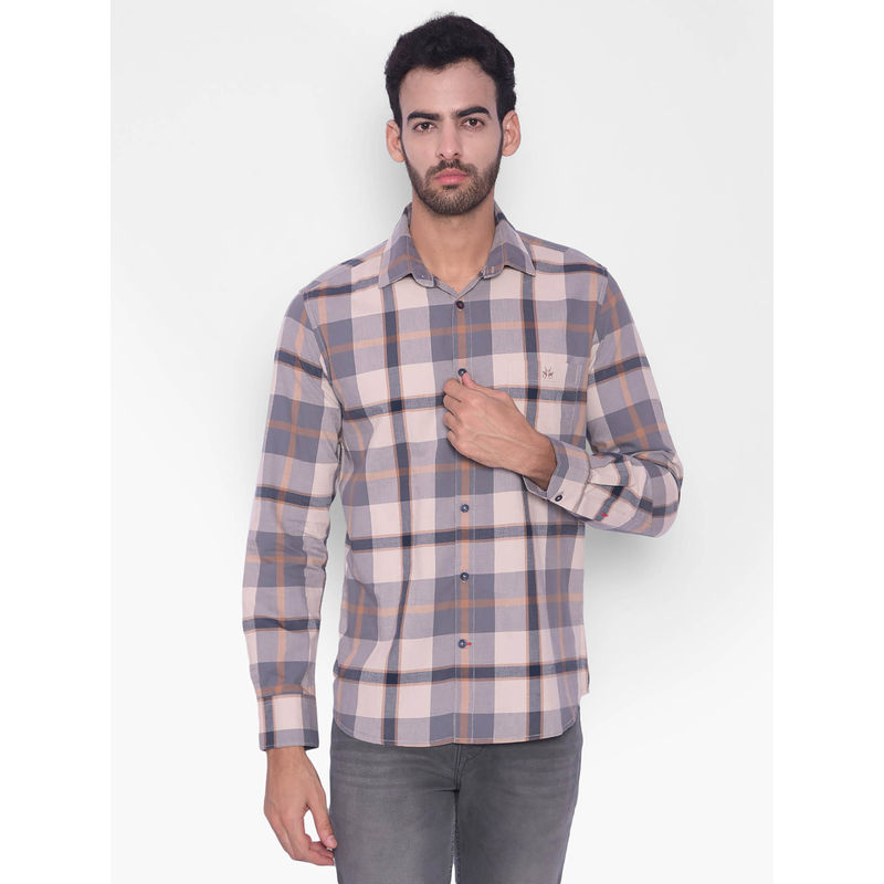 CRIMSOUNE CLUB Mens Grey Checked Shirt (M)