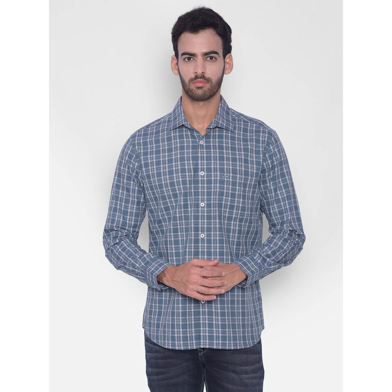CRIMSOUNE CLUB Mens Green Checked Shirt (M)