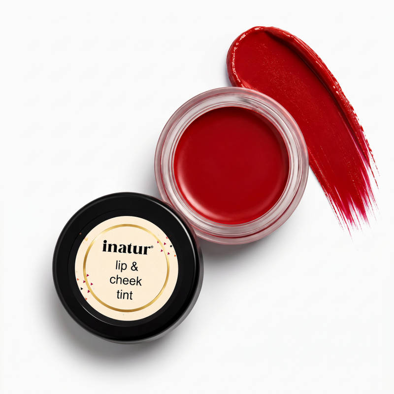 inatur Lip & Cheek Tint, Cherry,Hydrating, Long-Lasting, With Shea Butter, Organic & Vegan