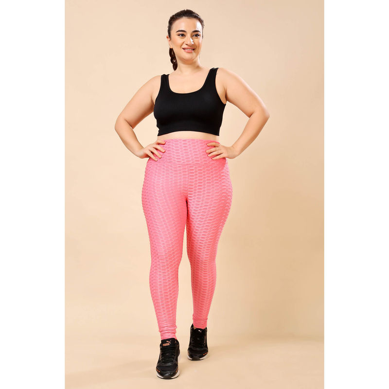 The Fit Theory Pink Anti-Cellulite Squat-Proof Sports Leggings (XS)