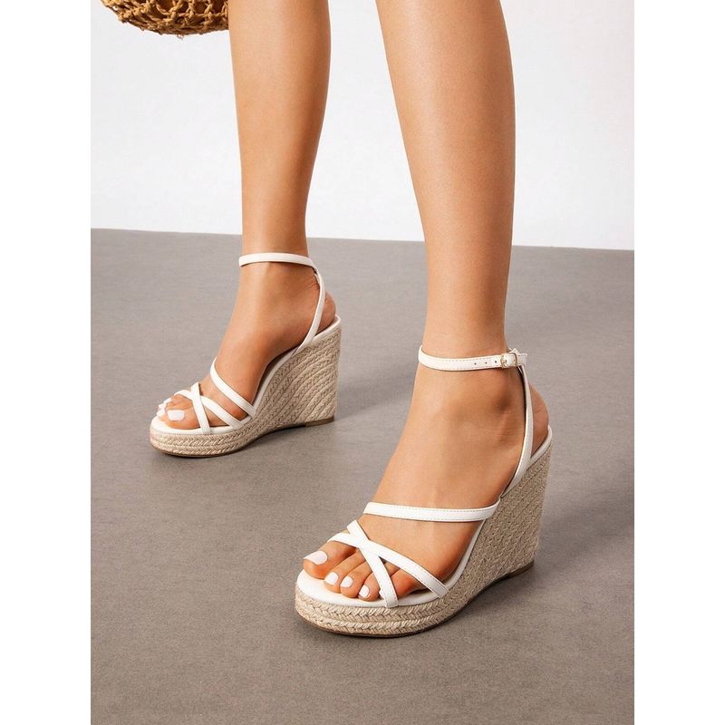 IRUSSH Alabaster Cross Strap Wedges (EURO 38)