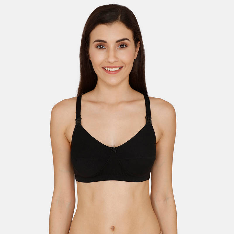 Nejo Feeding Bra Non Padded Seam Cups - Black (36C)