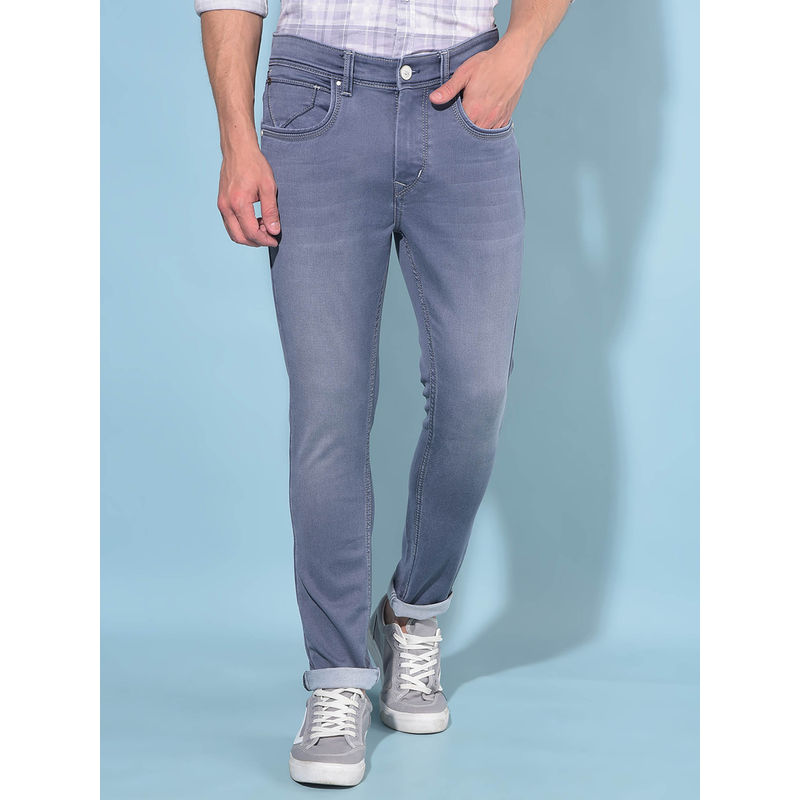 CRIMSOUNE CLUB Mens Grey Skinny Cotton Jeans (30)