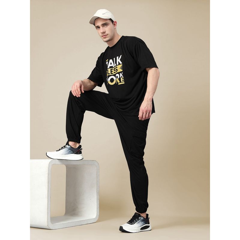 CHKOKKO Black Men Summer Co-Ord (Set of 2) (L)