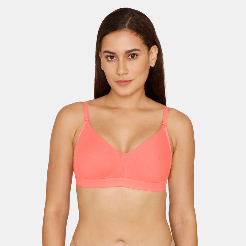 Zivame Beautiful Basics Double Layered Non-Wired 3/4th Coverage Backless Bra Desert Flower (36C)