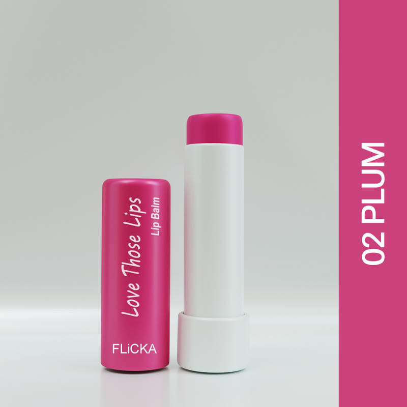 Flicka Love Those Lips Hydrating Lip Balm Deep Moisturizing & Nourishing Formula - Plum