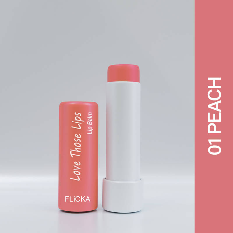 Flicka Love Those Lips Hydrating Lip Balm Deep Moisturizing & Nourishing Formula - Peach
