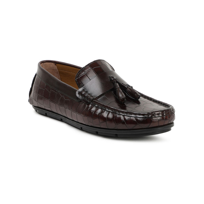 Rare Rabbit Faro1 Brown Moccasin Shoe Formal Shoes Moccasins (UK 9)