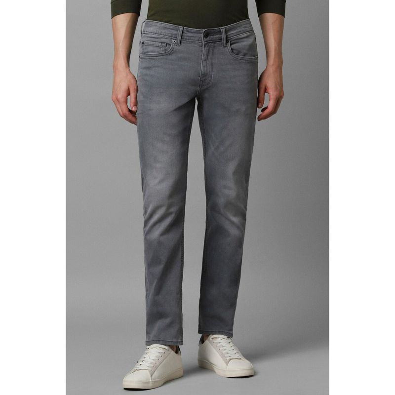 Louis Philippe Men Grey Mid Slim Fit Jeans (36)