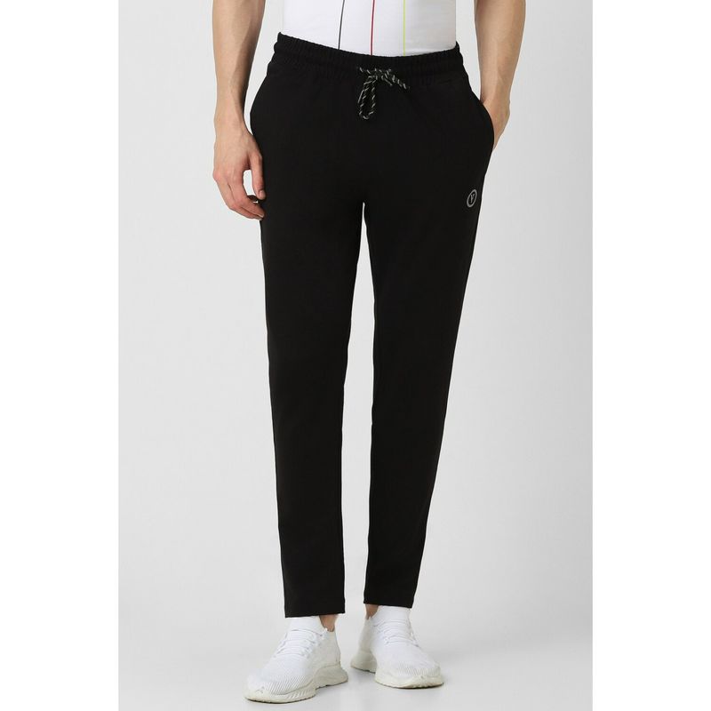 Van Heusen Men Black Solid Slim Fit Casual Track Pants (34)