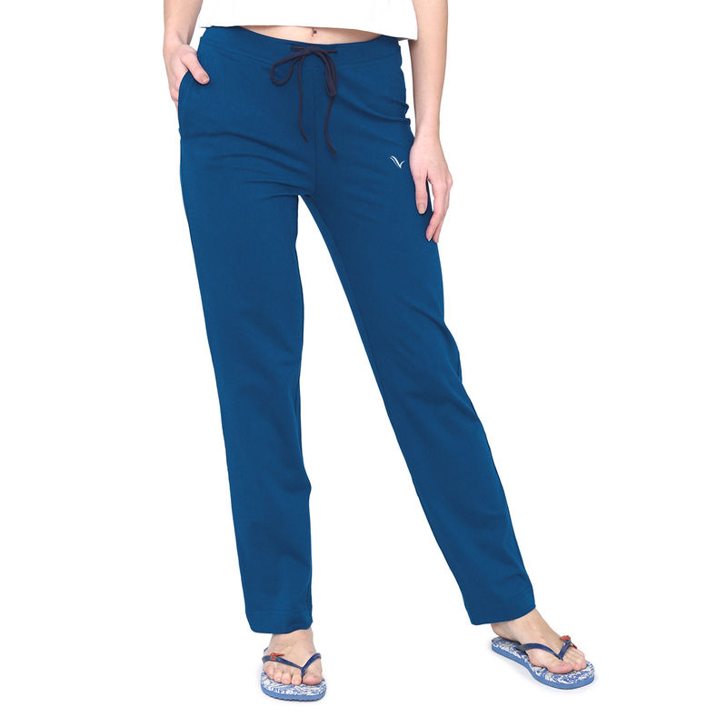 Vami Plain Cotton Rich Casual Lower - Blue (XXL)
