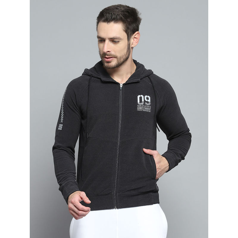 Rock.it Men Charcoal Printed Hoodie (3XL)