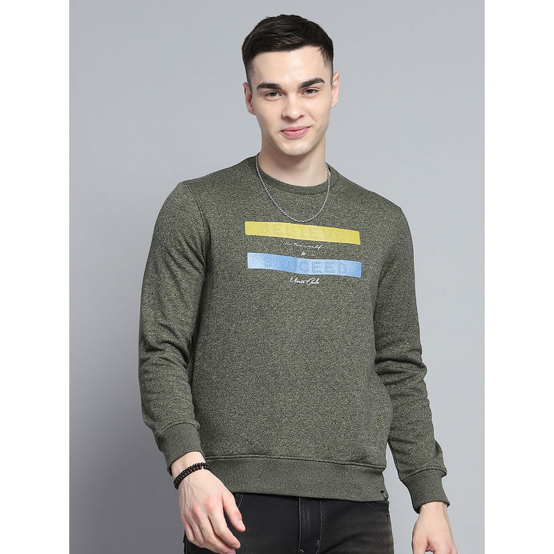 Monte Carlo Men Green Printed Sweatshirt (2XL)
