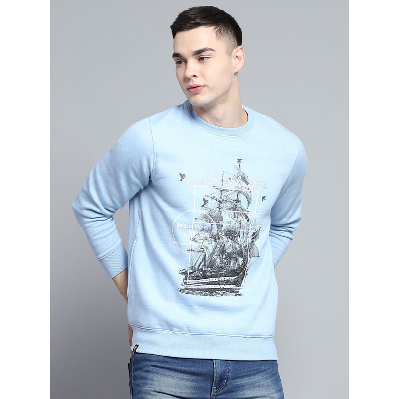 Monte Carlo Men Blue Printed Sweatshirt (XL)