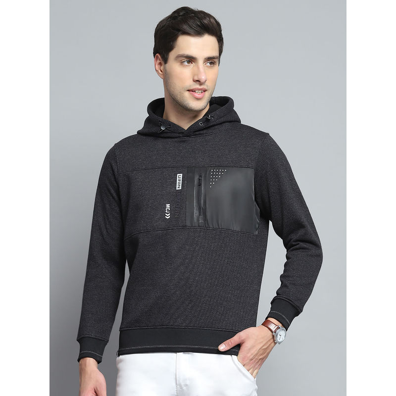 Monte Carlo Men Black Printed Hoodie (XL)