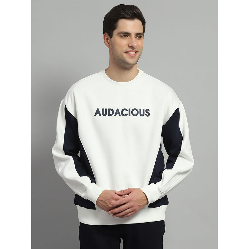 Monte Carlo Men White Colorblock Sweatshirt (M)