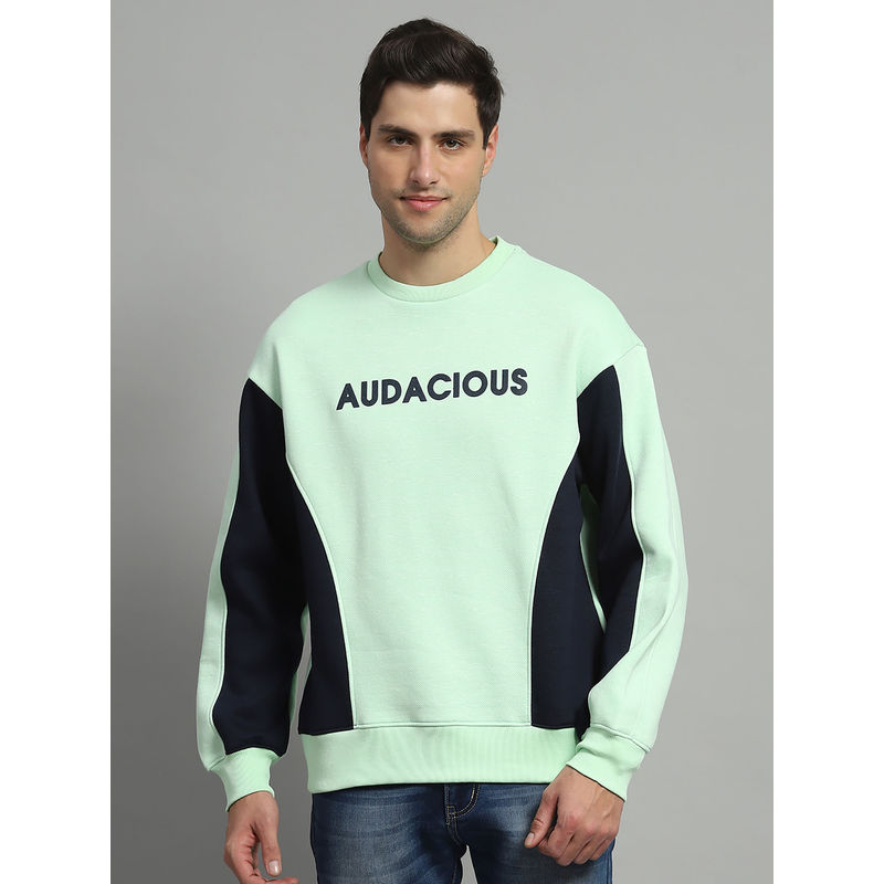 Monte Carlo Men Green Colorblock Sweatshirt (L)