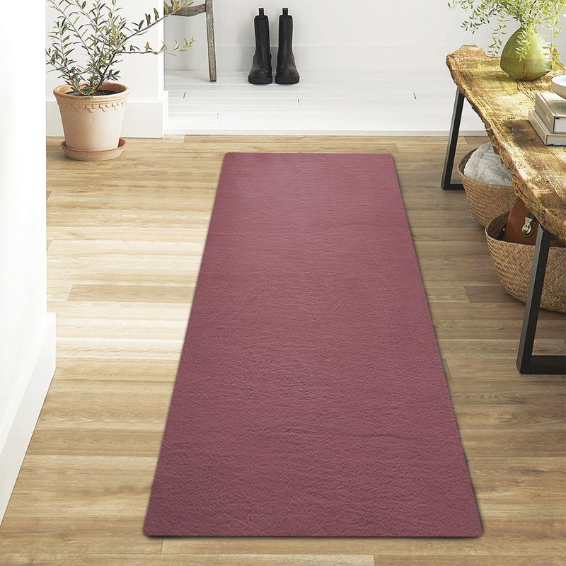 OBSESSIONS Anti-Static Shaggy Bedside Runner, Red (2x5 feet)