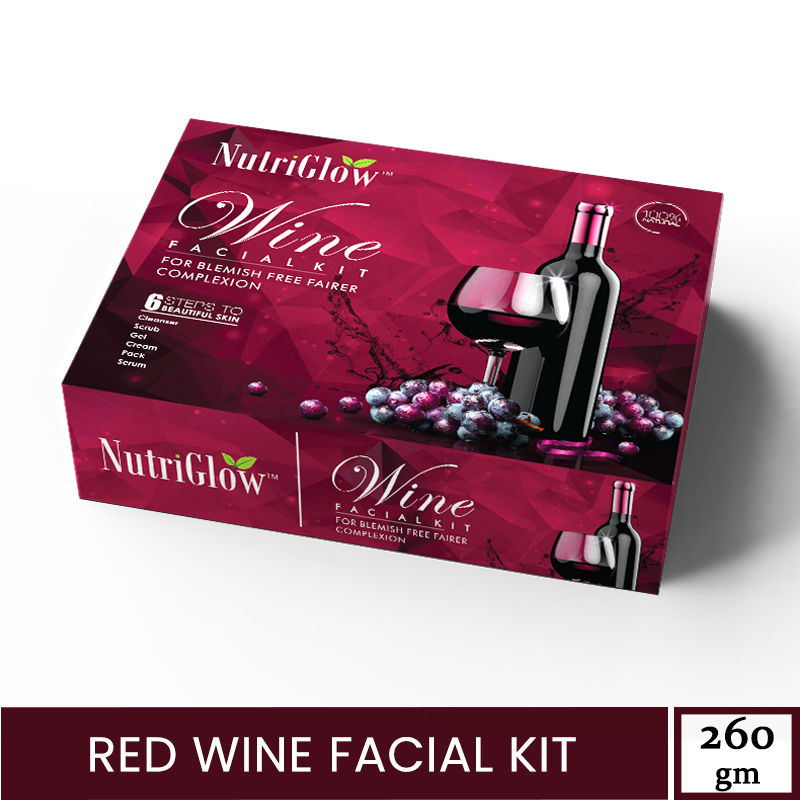 Buy NutriGlow Wine Facial Kit For Blemish Free Fairer Complexion Online