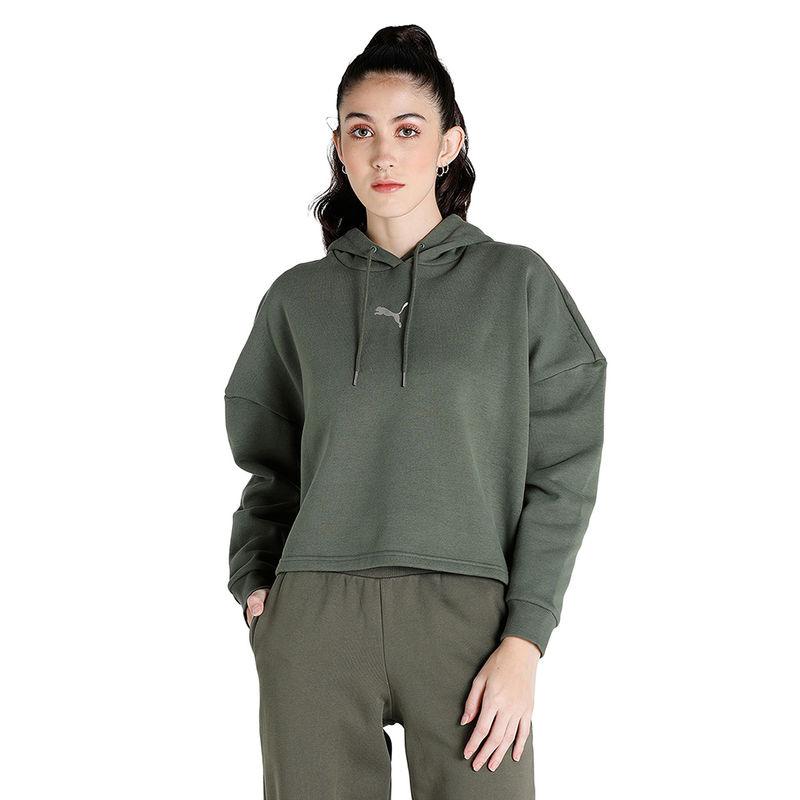 Puma METALLIC NIGHTS Wmns Womens Green Casual Hoodie (XL)