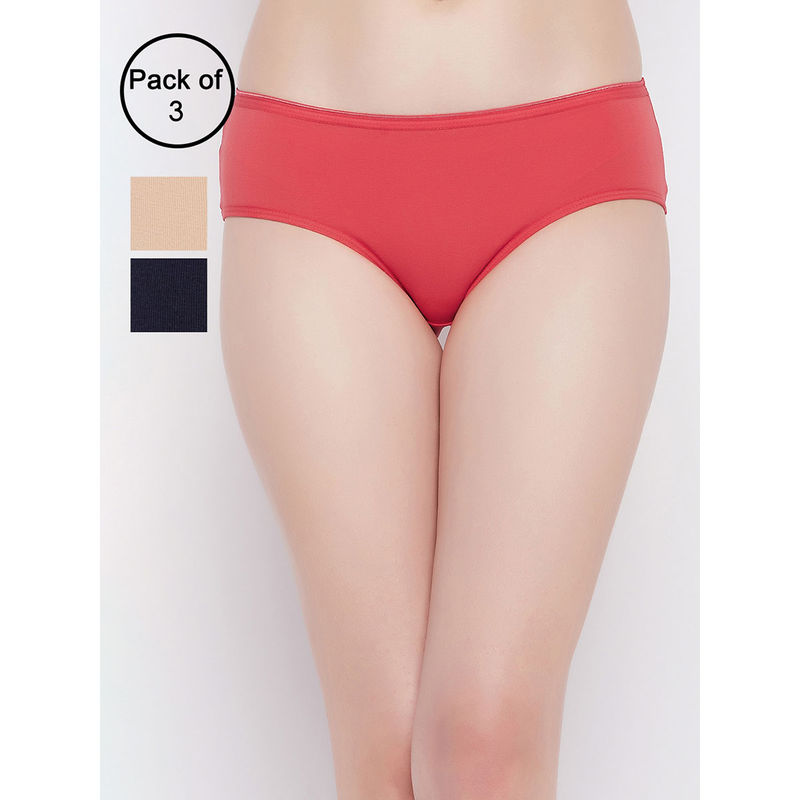 Clovia Multi-Color Cotton Mid Waist Hipster Panties (Pack Of 3) (3XL)
