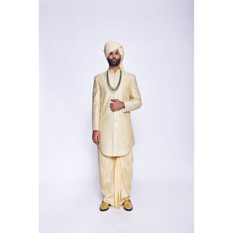 Arjun Kilachand Hand Embroidered Sherwani (Set of 2) (S)
