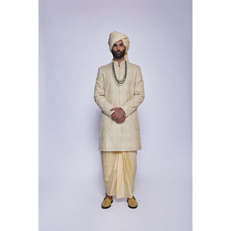 Arjun Kilachand Hand Embroidered Sherwani (Set of 2) (S)