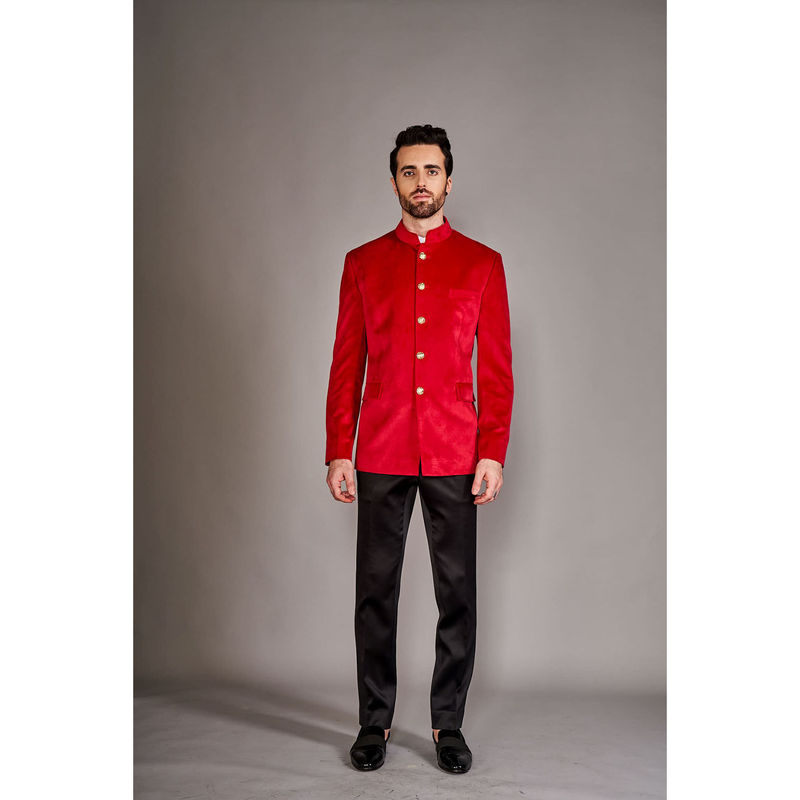 Arjun Kilachand Velvet Bandgala Jacket (S)
