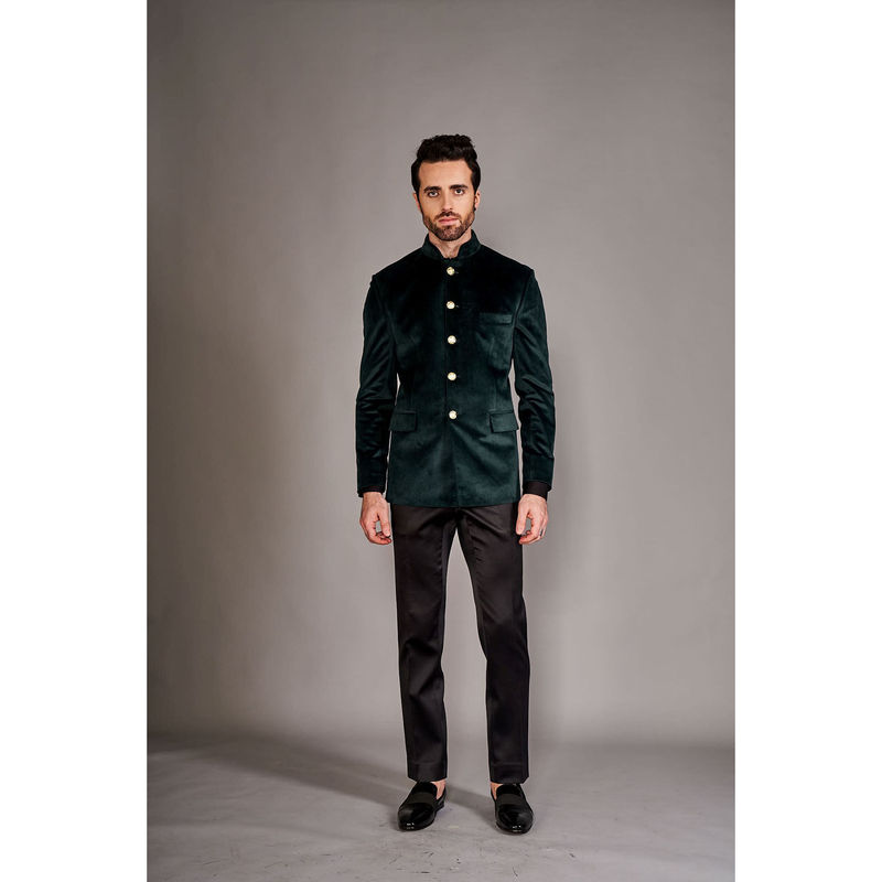 Arjun Kilachand Velvet Bandgala Jacket (S)