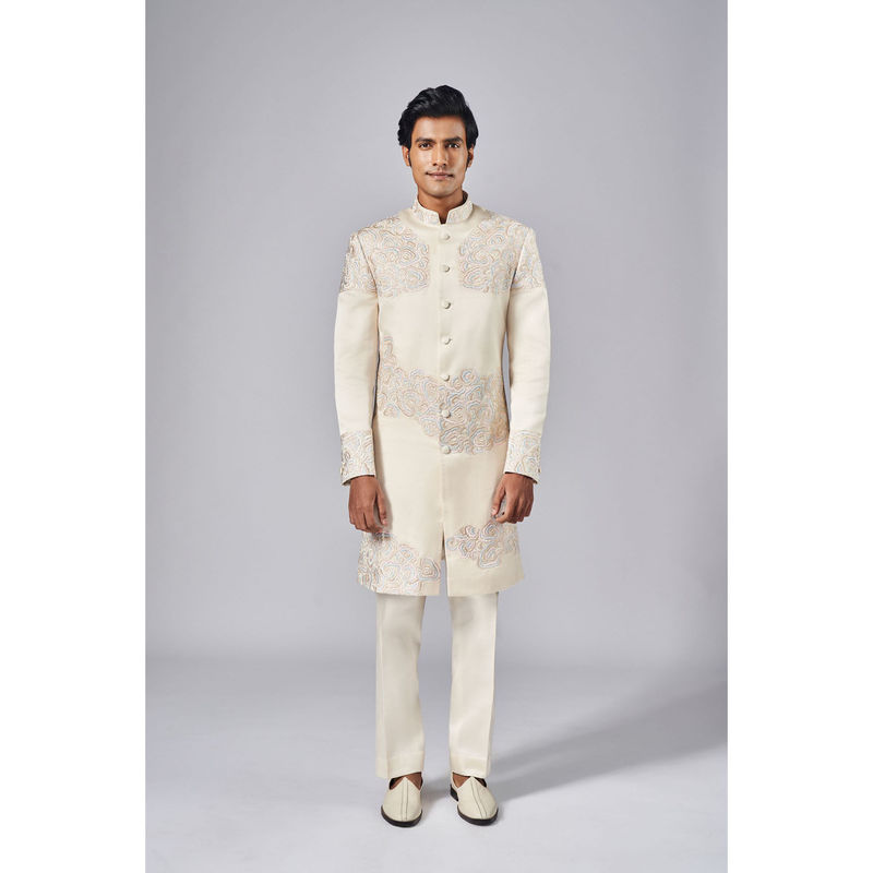 Arjun Kilachand Motif Embroidered Sherwani (Set of 2) (S)