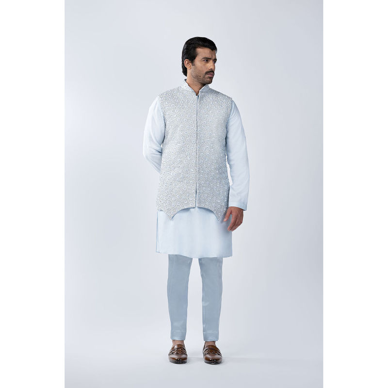 Arjun Kilachand Resham Thread and Silver Bead Emb Bundi (Set of 3) (S)