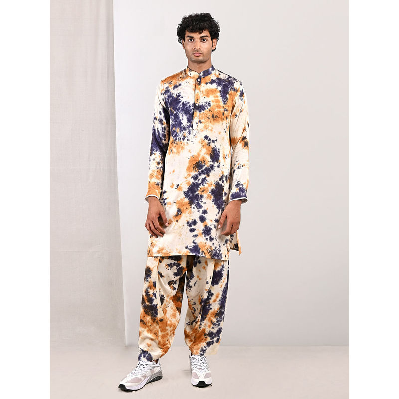 Bohame Cian Tie Dye Jacket and Kurta (Set of 3) (XS)