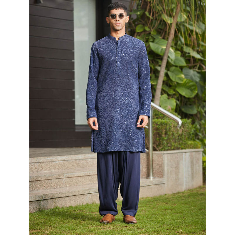 Bohame Avasa - Abstract Embroidery Kurta (Set of 2) (XS)