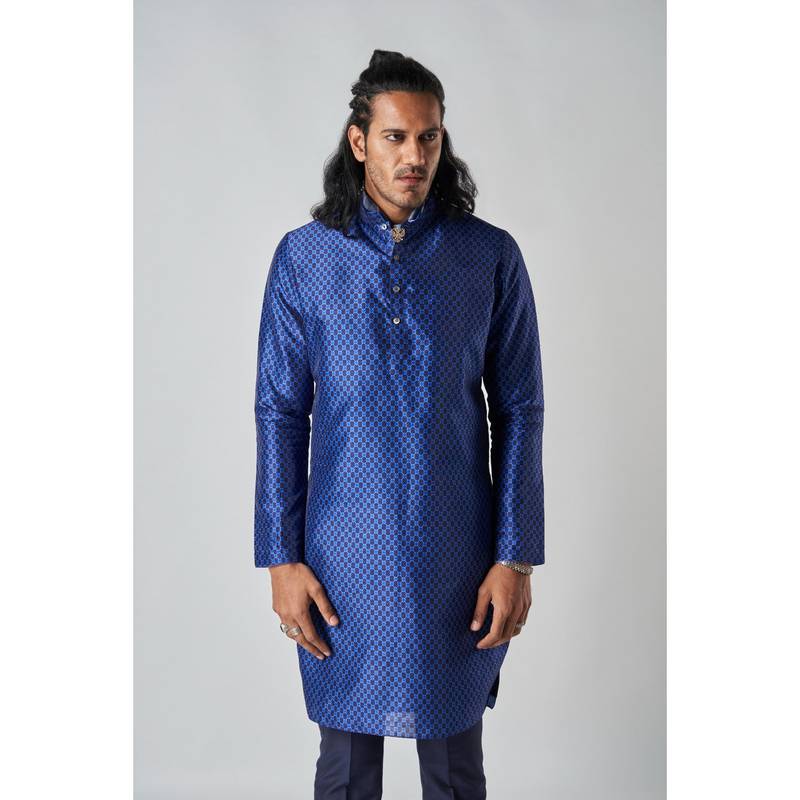 Bubber Blu Hudson Orbit Navy Blue Kurta (S)