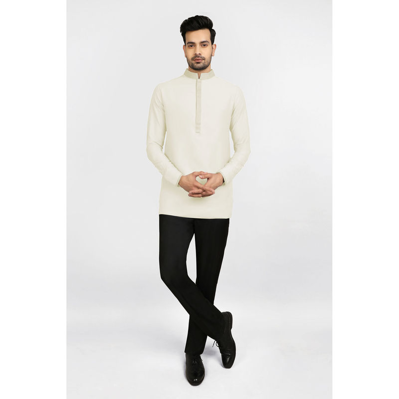 Bubber Couture Off White Ansh Shirt Kurta (XS)