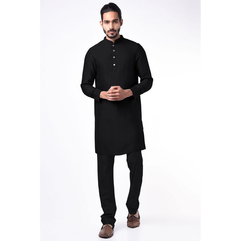Bubber Couture Black Tanay Kurta (Set of 2) (XS)