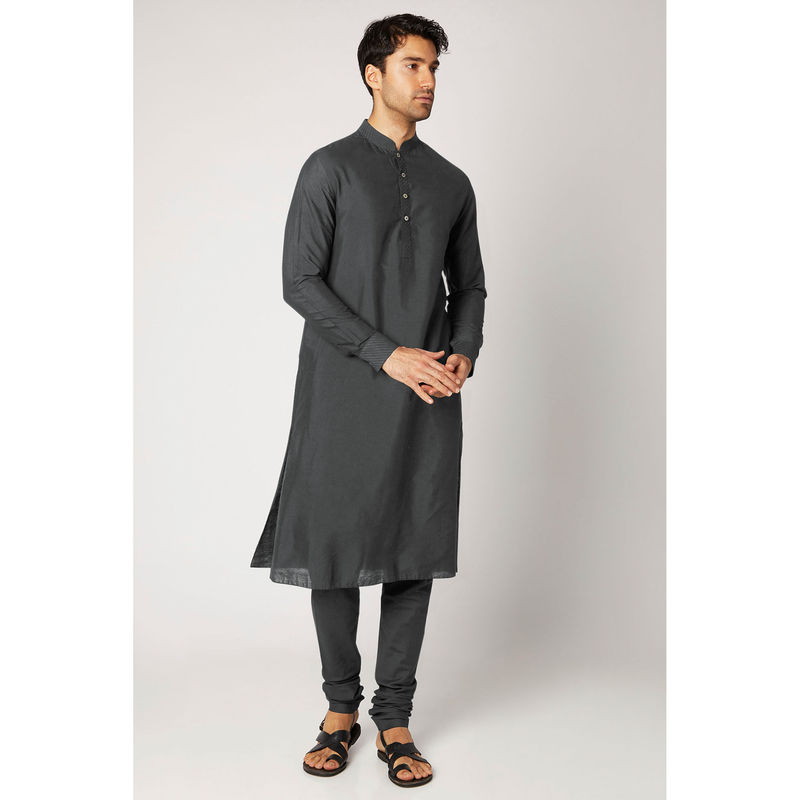 Bubber Couture Grey Devraj Kurta (Set of 2) (XS)
