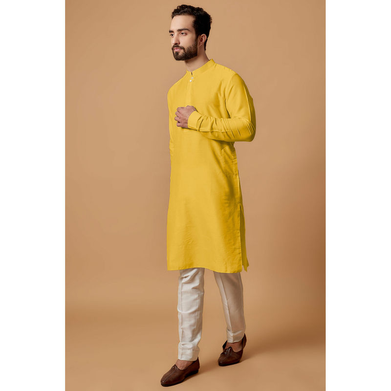 Bubber Couture Yellow Divij Shirt Kurta (Set of 2) (XS)