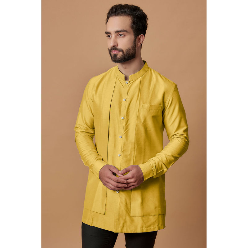 Bubber Couture Yellow Ehsaan Shirt Kurta (XS)