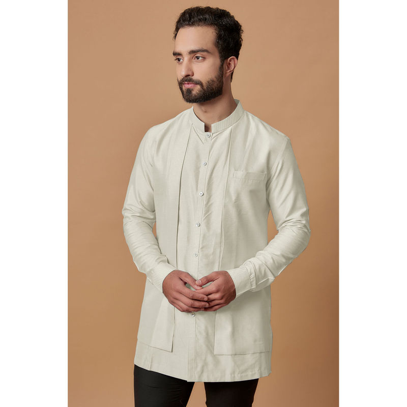 Bubber Couture Off White Aadiv Shirt Kurta (XS)