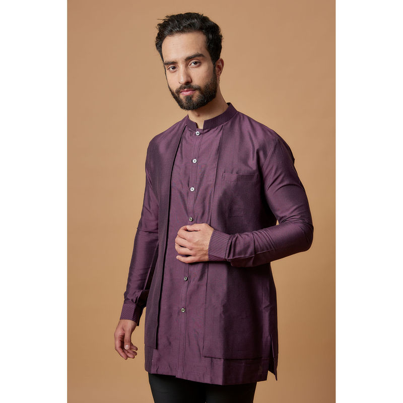 Bubber Couture Purple Aryaman Shirt Kurta (XS)