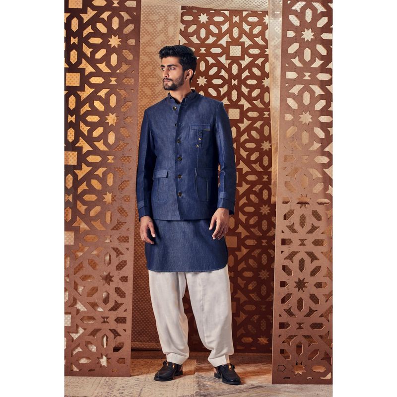 Denim utilizes Blue Cotton Pathani With